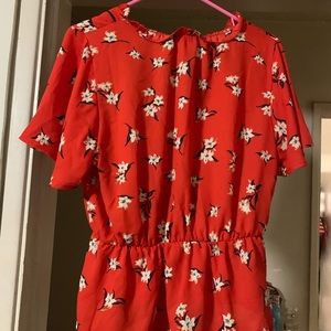 Orange flower blouse